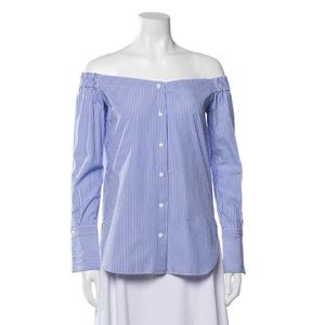 RAG & BONE Striped Off-The-Shoulder Blouse SIZE M